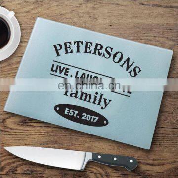 Factory Straight Price Custom Creative Personalized Pattern Toughened Glass Chopping Cutting Board for Kitchen