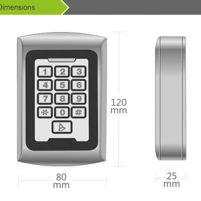 Metal RFID Access Control Keypad With Doorbell and Double Color LED Lights photo-2