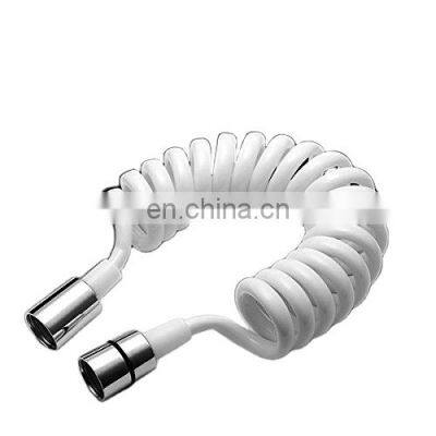 High Quality White Spring Shape Shattaf Kitchen Shower Hose with Brass Nuts