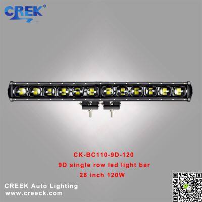 SINGLE ROW 9D LED LIGHT BAR,28 INCH 120W