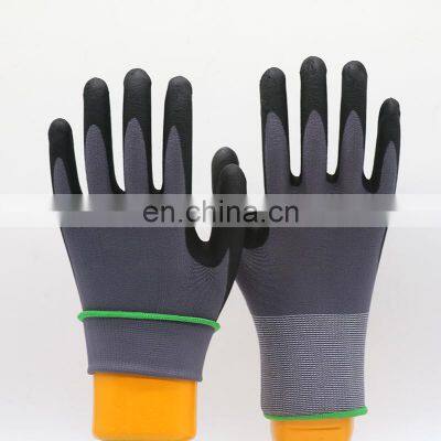 EN388 15Gauge Nylon Spandex Knitting Shell Micro Foam Nitrile Dipping Gloves Oil Block Mechanic Labor Working Gloves photo-2