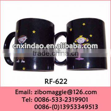 11oz Zibo Produced Straight Ceramic Black Coffee Mug Wholesale Price with Good Quality