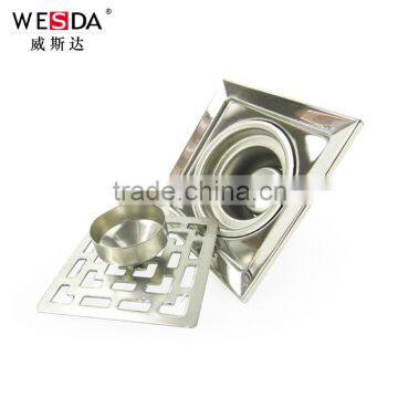 WESDA 3.5inch New Style Full Set Adjustable Floor Drain With Bottom Outlet Stainless Steel Floor Drain,roof Drain, Shower Drains photo-5