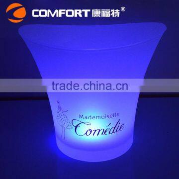 Color Changeable Champagne Tub Frosted Plastic Ice Bucket Cooler photo-2