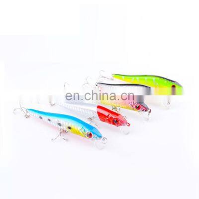 Top Sale 8cm/5.5g 5 colors 3D eyes AD-sharp treble hook carbon steel 2X class strength minnow fishing lure