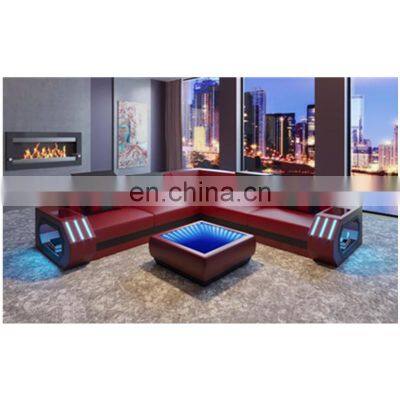 LED Light Armrest New Design Sofa Factory Customized Europe Modern Furniture Sofa