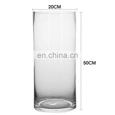 20-60cm tall homeuse clear glass cylinder vases bulk wholesale