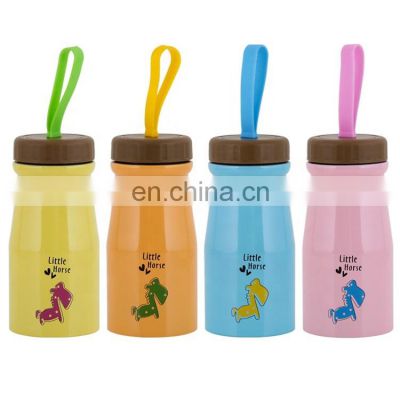 Lovely School Stainless Steel Leakproof Tumbler Cup Bottles Insulated Vacuum Smart Water Bottle for Kids With Rubber Lift Rope