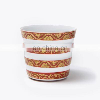 Dinnerware Sets Kutani Porcelain Gold Patterns Stripe Multiple Usages Bonsai Vase Set Water Drink Tea Cup