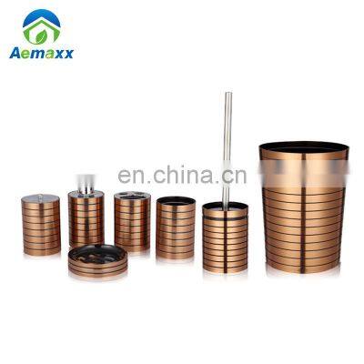 Cheap Price Luxury Plastic Gold Hand Soap Dispenser Bathroom Set Accessories photo-5