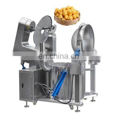 High efficiency caramel popcorn making line caramel coated gas popcorn machine