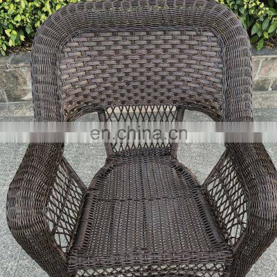 Hot Sale Outdoor Rattan Wicker Steel Arm Chair Dining Chair With Cushion, Brown photo-4