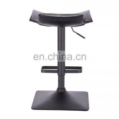Modern Leather Swivel High Metal Bar Stool For Kitchen photo-3