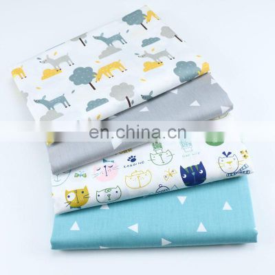 Cartoon Cat Triangle print children's bed skin friendly cotton fabric kindergarten three-piece twill fabric