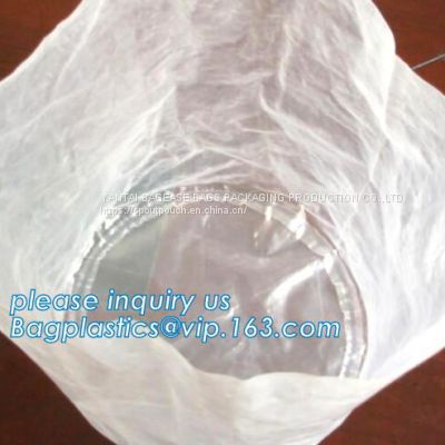 plastic bag with round bottom, round bottom pail liner, packing liquid round bottom bag, Biodegradable round bottom bag,