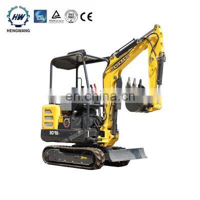 HENGWANG HW-18S brand 2 ton quality cheap mini excavator crawler diggers excavators for mountain area