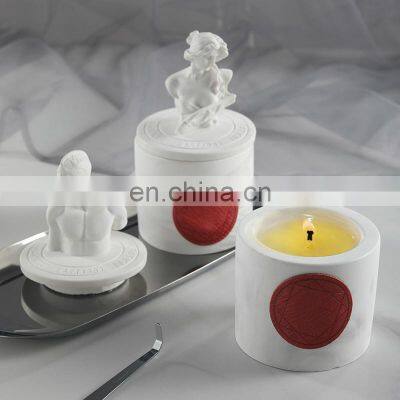 New Arrival Fancy Design Custom Label Available Mythology Sculpture Lid Essential Oil Container Aromas Scent Candles photo-2