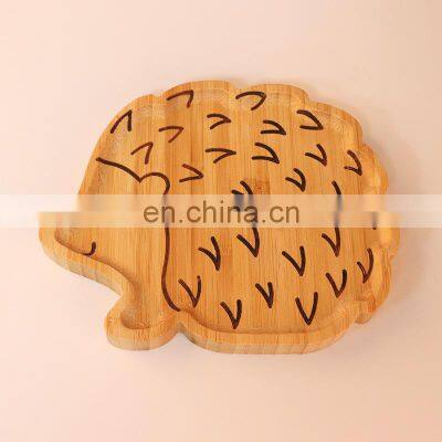 Hot Sell Japanese-style Cartoon Suction Animal Bamboo Baby Plate Plates For Kids