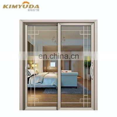 JYD polycarbonate Aluminum sliding door heat insulating aluminum alloy tempered  glass sliding doors