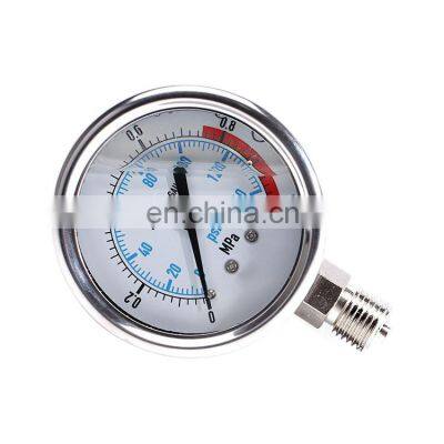 Divers modèles de manomètres différentiels en acier inoxydable de type anti-chocs, résistant à l'eau, à l'huile, à la vapeur et à l'air comprimé. Support de personnalisation. photo-4