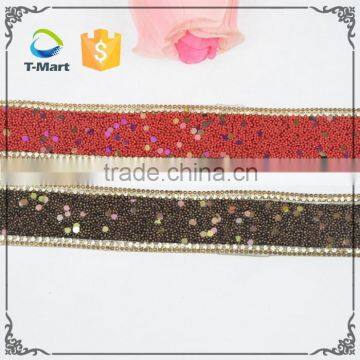 bling bling fashion hot fix rhinestone trimming stiking on dress