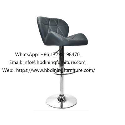 Leather modern metal base bar chair