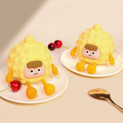 Seller Cheap Personalized Baby Sleeping Lamp Rechargeable Cute Fruit Durian Silicone Small Night Light Touch Sensor Kids Lamp photo-3
