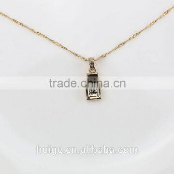 2015 Yiwu Simple Design Jewellery Hot Sales Brass Chain Gold Plated Pendant Necklace photo-2