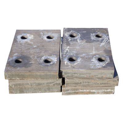 Wear resistant overlay weld clad liner plate wear pads for blast furnace inner wall anti-wear