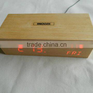 WV1231T LED Digital Voice Control Table Wooden Wall Clock