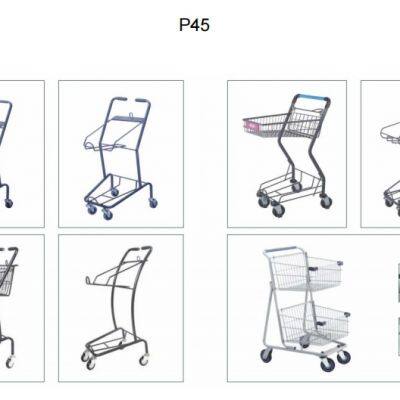 Shopping Mall Steel Frame Plastic Superamrket Shopping Trolley photo-4