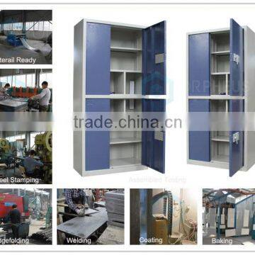 Wholesale Price Metal Office Furniture Complete Open Door File Cabinet Blue Color 2 Tier Steel Filing Cabinet photo-5