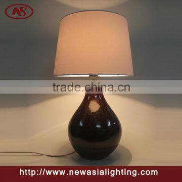 Dark red ceramic table lamp for hotel and home