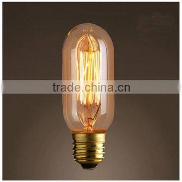 personalized decoration t45 25/40/60w edison filament light bulb 45*110mm