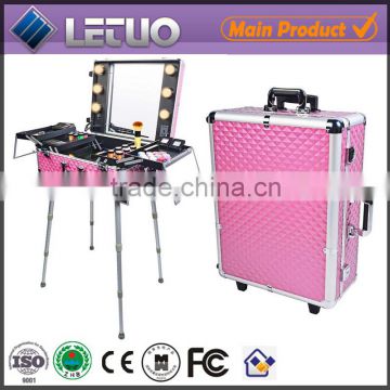 Studio professiona Cosmetics Makeup Case with Lights with Legs fashion style cosmetic box table style