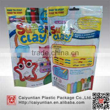 Plastic aluminum foil toys package bag/ plastic toys bag, clear window ziplock top plastic heat seal bag for small toys