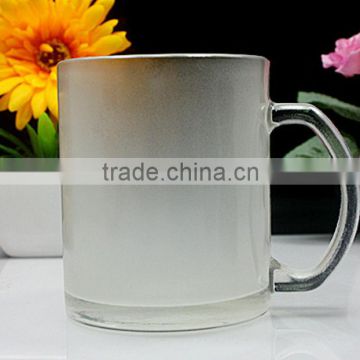 A grade sublimation coated frosted glass mug