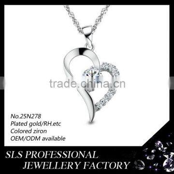 925 silver necklace fashion jewerly 2014 gemstone necklace designs heart shape pendant necklace wholsale