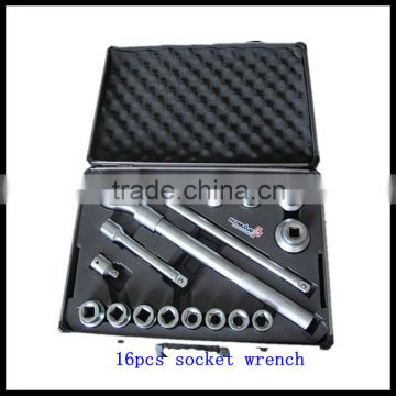 16pcs Aluminum alloy boxes with retractable ratchet handle tool box with tools