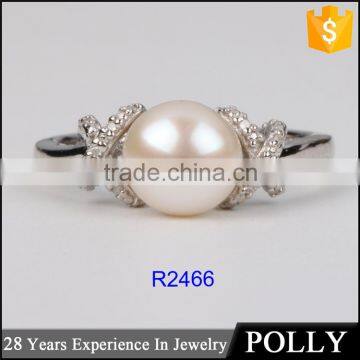 Factory Direct Sale Unique AAA Natural Sea Water Pearl Silver Ring photo-2
