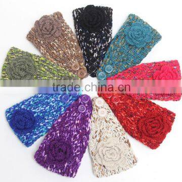 2015 New Patterns Fashion Women Ladies Flower Knitted Head Band