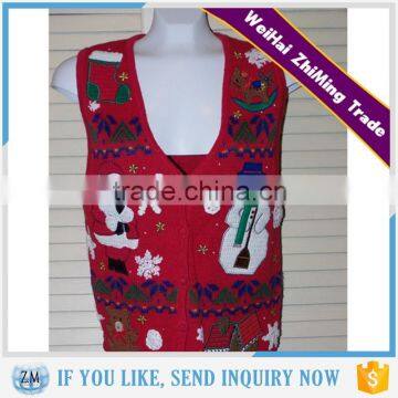 Applique Christmas Knitted Vest