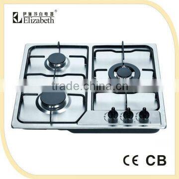 Gas stove with 3 burners