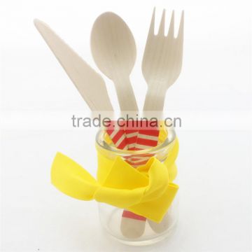 6.5inch Dipsoable Wooden fork/Wooden Spoon/Wooden Knife