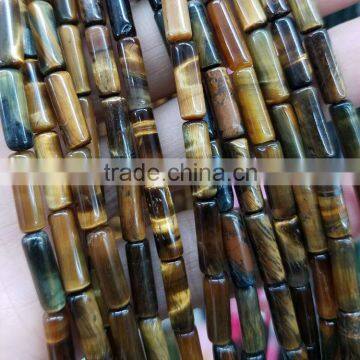 SB6610 Tigereye tiger's eye tube beads ,natural semi precious stone cylinder spacer beads