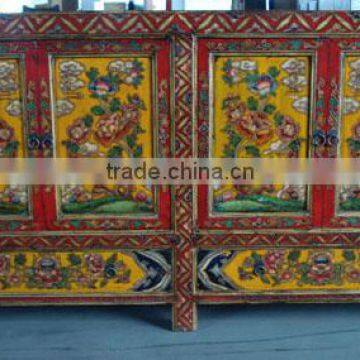 Antique reproduction tibet painted buffet LWC299