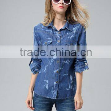 High Quality Garment Factory Wholesale Extra Long Shirt Dress Long Sleeves Wholesale Button Down Maxi Long Denim Dress photo-4