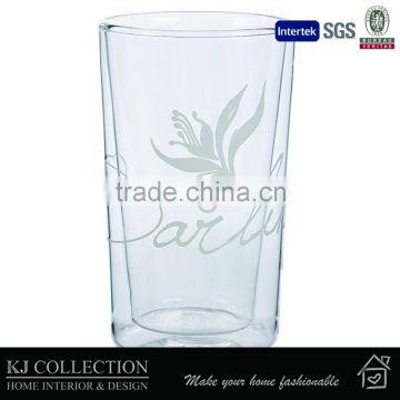 Borosilicate Double Wall Tea Glass With Decal