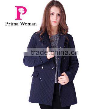 2016 Spring New Design Long Slim Fit Women Lapel Parka photo-2