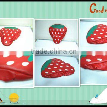 Red Promotional strawberry design PU waterproof bicycle saddle cover